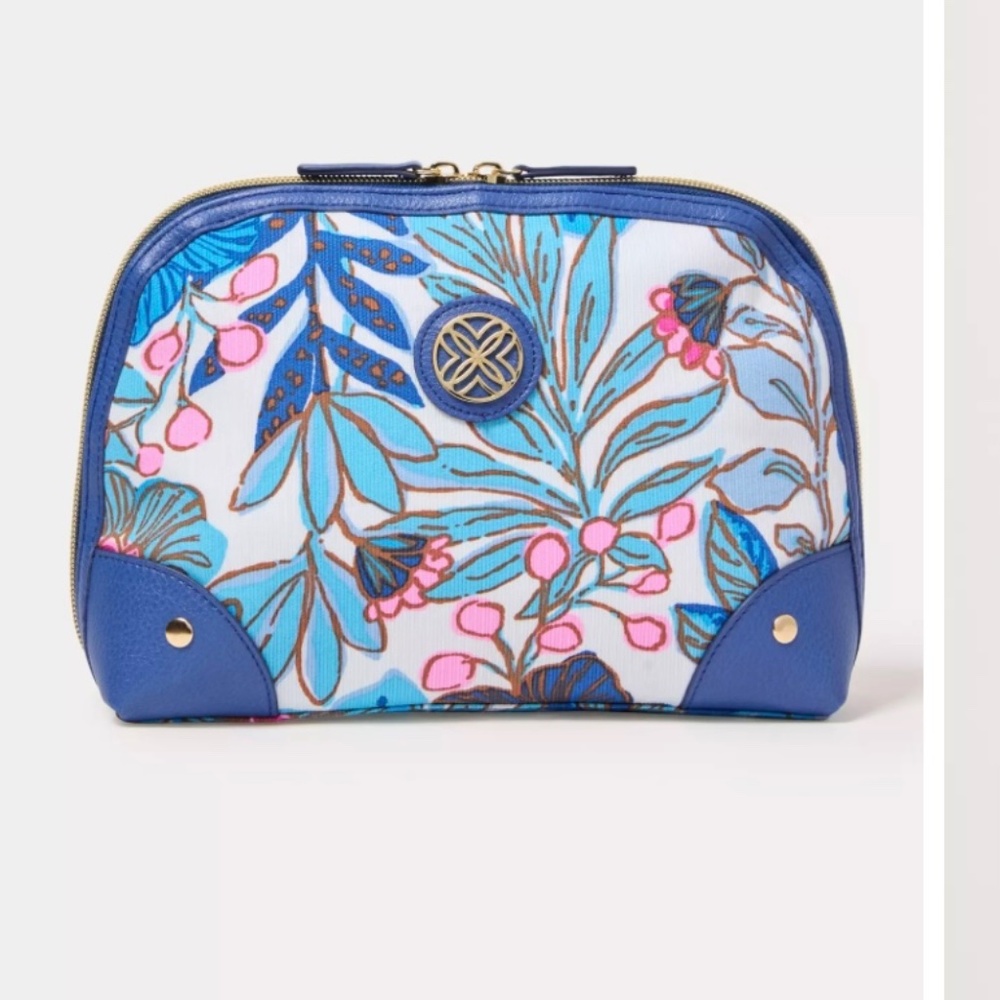 NWT Lilly Pulitzer Originals Pouch in Breezy Aqua Best Fronds Forever